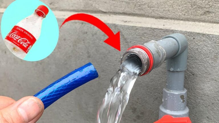 This simple trick transforms a soda bottle into a powerful water pipe splitter…