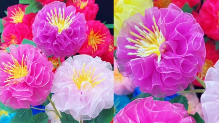 This simple method transforms fabric scraps into stunning flowers for your decor…