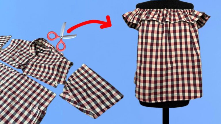 Transform an Old Men’s Shirt into a Trendy Summer Blouse in 10 Minutes! ✂️👚