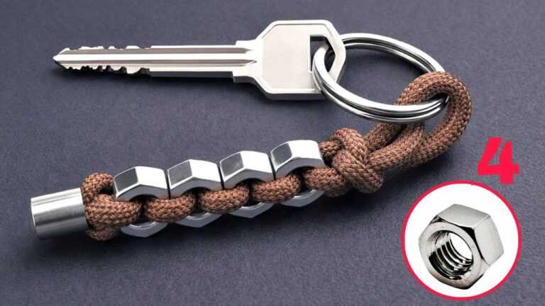 Transform 5 Metal Hex Nuts into a Stunning DIY Keychain with This Easy Knot Technique