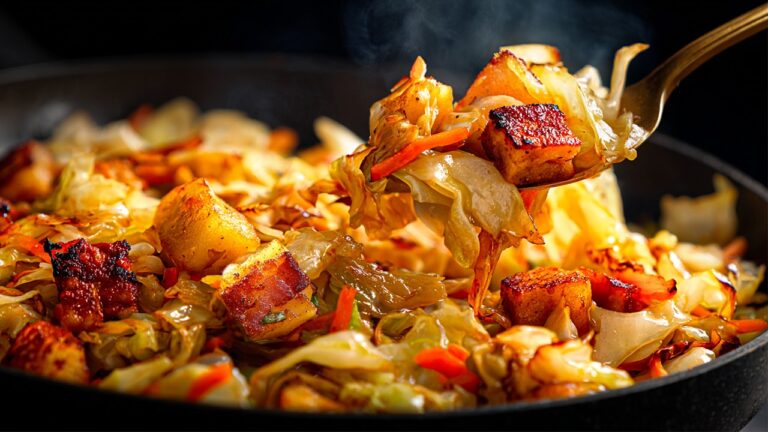 10-Minute One-Pan Dinner with Potatoes and Cabbage You’ll Love!