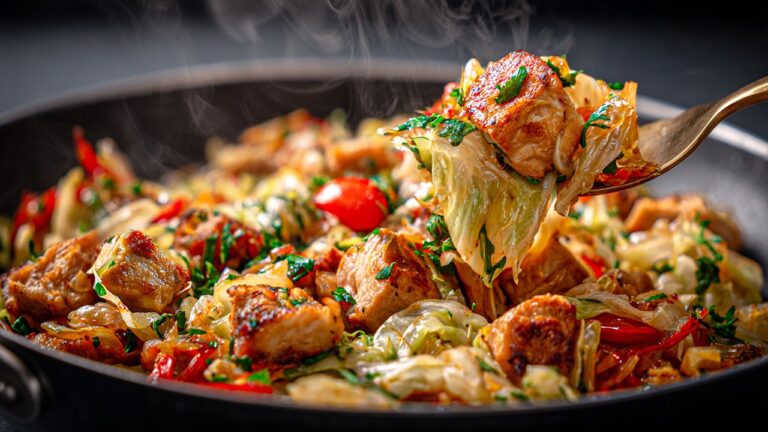 7 Easy Steps for a Quick One-Pan Cabbage and Chicken Dinner!