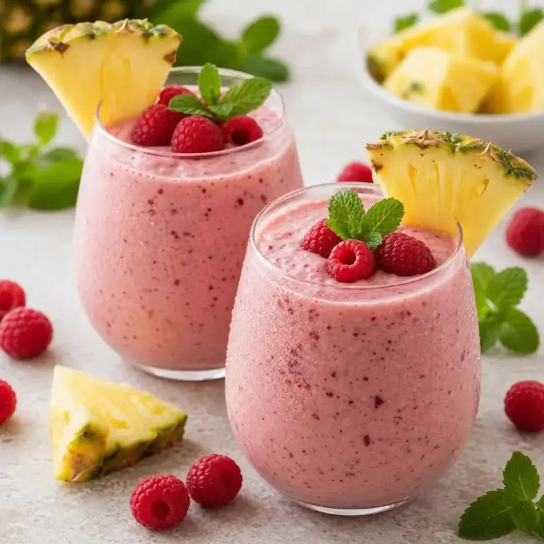 Coconut Strawberry-Pineapple Milkshake Recipe (No Cooking Needed)