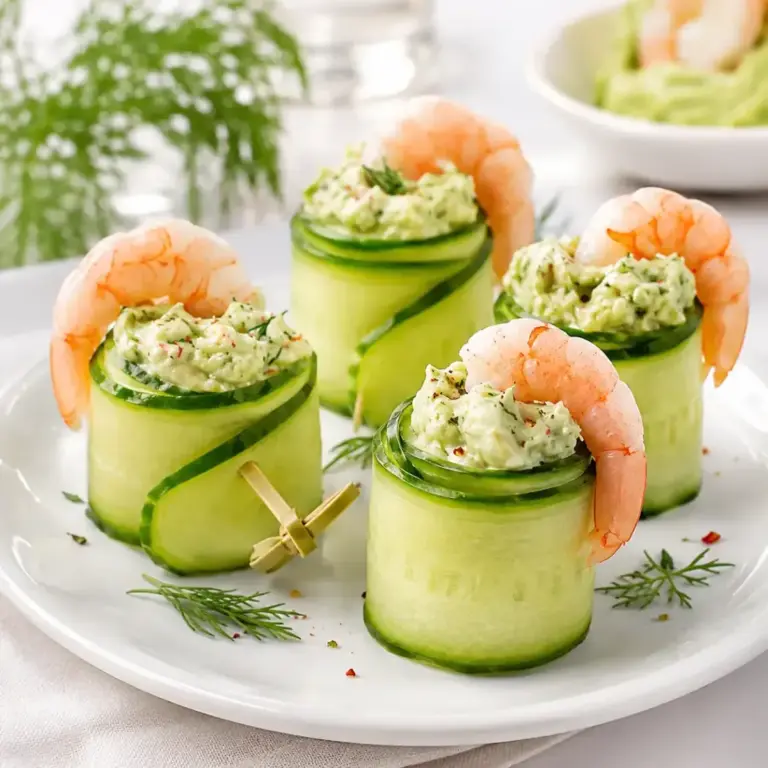 Shrimp and Cucumber Roll-Ups with Avocado Cream: A Fresh Delight