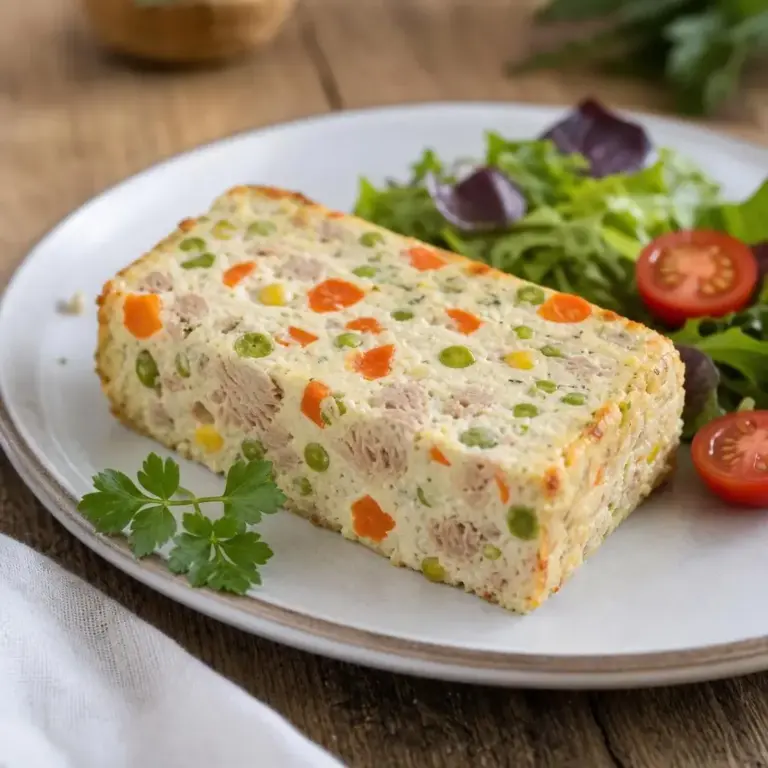 Tuna Terrine with Veggie Medley, Eggs, and Cream Cheese Delight