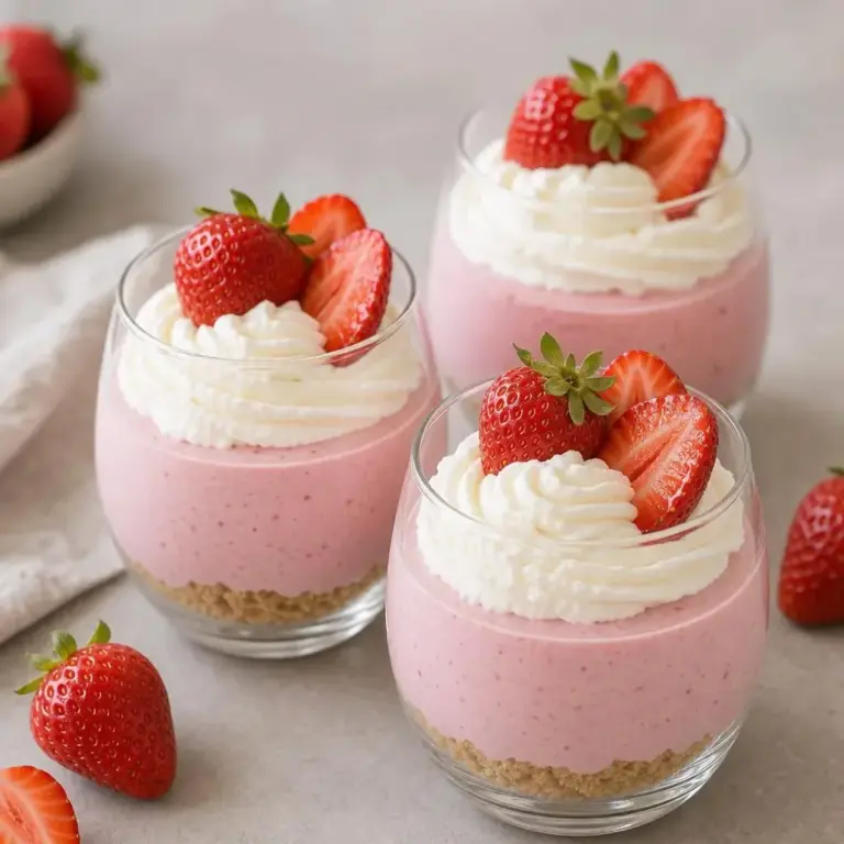 Strawberry and Biscuit Parfaits: Light Yogurt Mousse with Homemade Whipped Cream